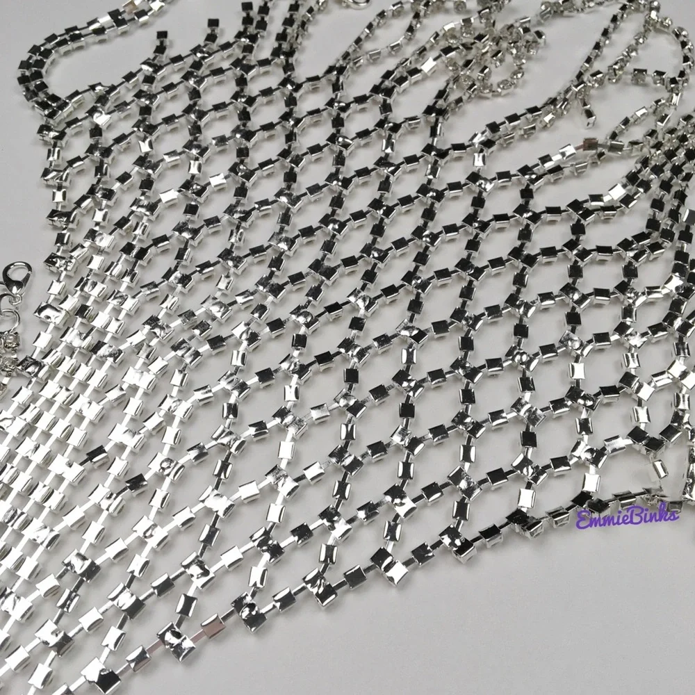 New Rhinestone Bra Top Body Chain Bikini Accent - Picture 8 of 16